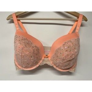 Victoria Secret Dream Angels Perfect Coverage 36DD Orange Rhinestones